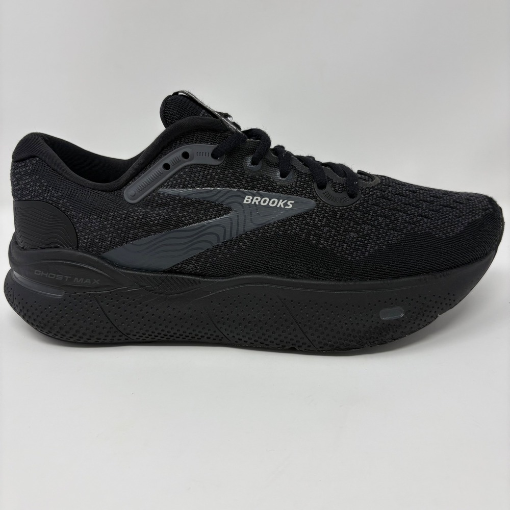 Brooks Ghost Max Womens Size 7.5 Wide Black Athletic Running Shoes (1203951D020)